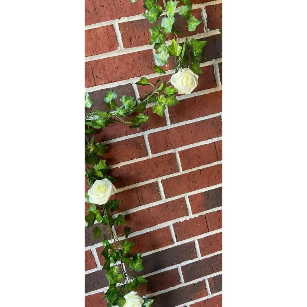 4 count | White Ivory Custom Rose Ivy Flower Garland Vine Wedding Greenery New